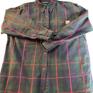 Lauren Ralph Lauren Men Plaid‎ Flannel Shirt Long Sleeve Button Down Unisex Med